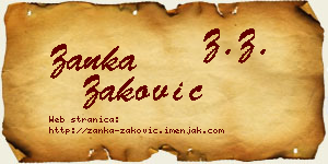 Žanka Zaković vizit kartica